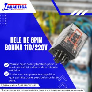 bobina rele 8 pin bobina 110 220 v lacadelca la casa del electricista monte claro santa barbara de zulia comercio de colon