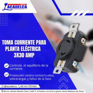 toma corriente para planta electrica 3x30 amp lacadelca la casa del electricista monte claro santa barbara de zulia comercio de colon