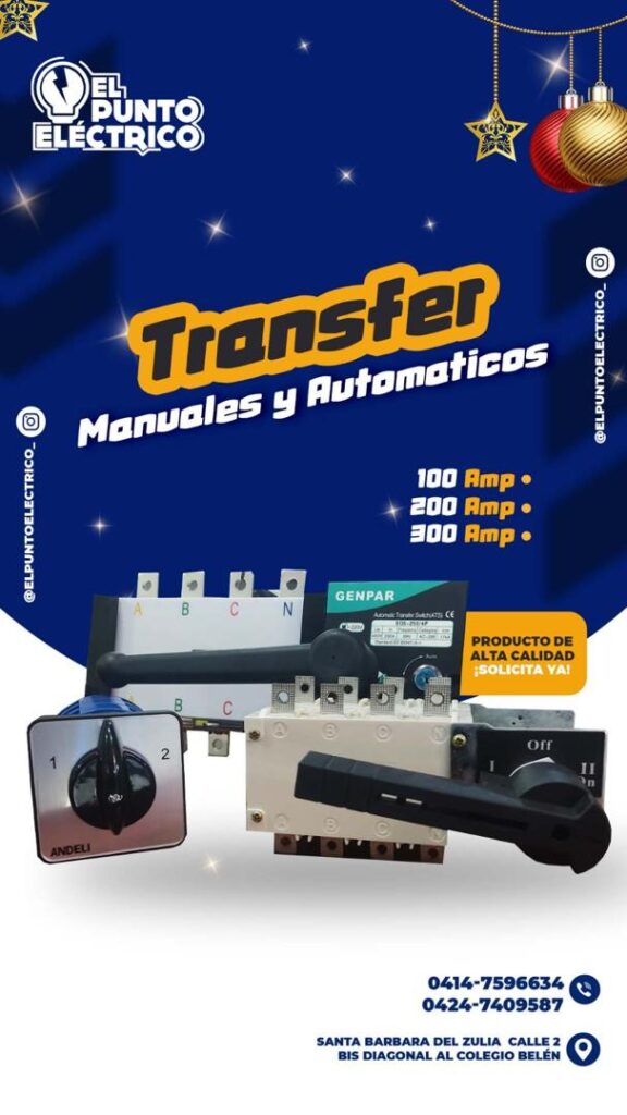 transfer manual y electrico el punto electrico santa barbara de zulia
